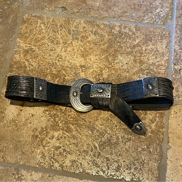 Women Gray Leather Silver Design Buckle Size S/M-Made in Italy main image 8